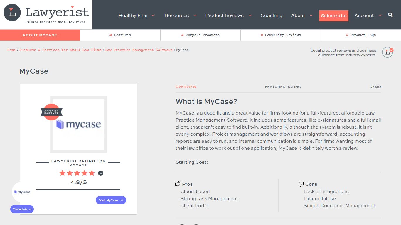 MyCase Law Practice Management Software Review & Guide (2022) - Lawyerist